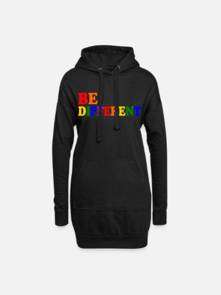 Be different - Hoodie-Kleid - Schwarz