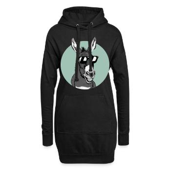 Esel Eselchen Maultier Muli - Hoodie-Kleid - Schwarz - Vorne