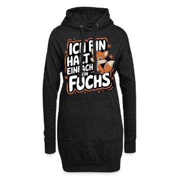 Fuchs Füchse Wildtier Waldtier Rotfuchs - Hoodie-Kleid - Schwarz - Vorne