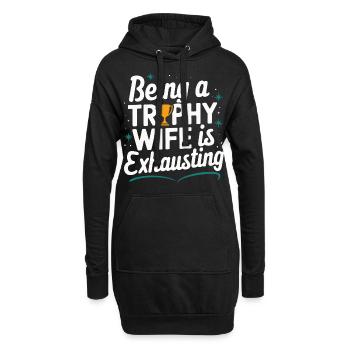 Frau Ehefrau Partnerin Familie Verheiratet - Hoodie-Kleid - Schwarz - Vorne