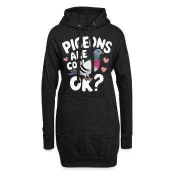 Pigeon Pigeons Animal Oiseau - Sweat-shirt à capuche long Femme - noir - Devant