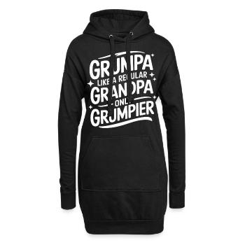 Papy Grand-père Famille Fête des pères - Sweat-shirt à capuche long Femme - noir - Devant