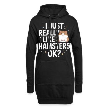 Hamster - Hoodie-Kleid - Schwarz - Vorne