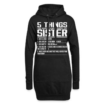 5 Things You Should Know About My Sister | Sister - Sweat-shirt à capuche long Femme - noir - Devant