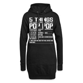 5 Things You Should Know About Pop Pop - Grandpa - Sweat-shirt à capuche long Femme - noir - Devant