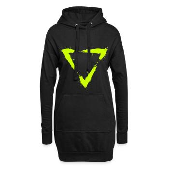 Symbol Dreieck Bürste Design Neu Gelb - Hoodie-Kleid - Schwarz - Vorne