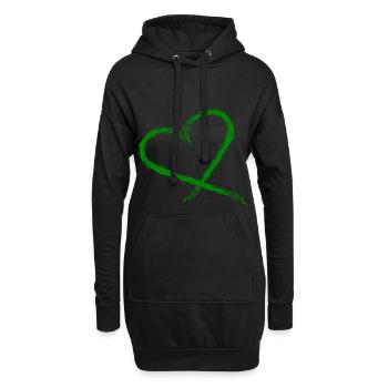 Herz Design Vektor - Hoodie-Kleid - Schwarz - Vorne
