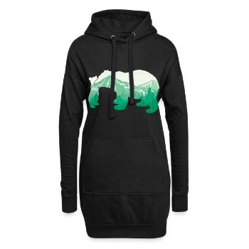 Ours - Le grand cadeau d’amoureux d’animal d’ours de montagne - Sweat-shirt à capuche long Femme - noir - Devant