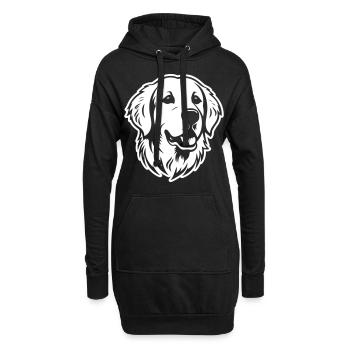 Tête de chien Golden Retriever - Sweat-shirt à capuche long Femme - noir - Devant