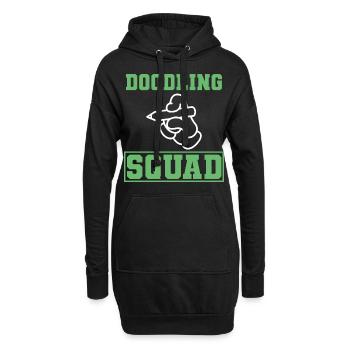 Kritzelnder Liebhaber Karikaturist - Hoodie-Kleid - Schwarz - Vorne