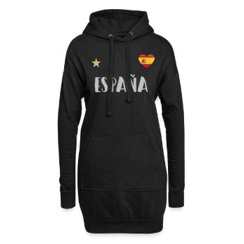 Espagne Maillot de football Drapeau espagnol - Sweat-shirt à capuche long Femme - noir - Devant