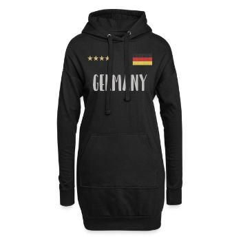 Deutschland Fußball Trikot Deutsche Flagge - Hoodie-Kleid - Schwarz - Vorne