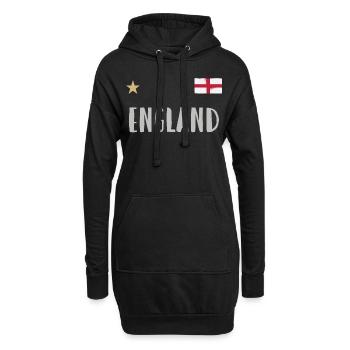 England Fußball Trikot Englische Flagge - Hoodie-Kleid - Schwarz - Vorne
