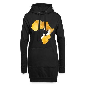 Rhino Afrika Africa - Hoodie-Kleid - Schwarz - Vorne