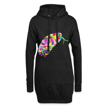 Schlange farbig - Hoodie-Kleid - Schwarz - Vorne