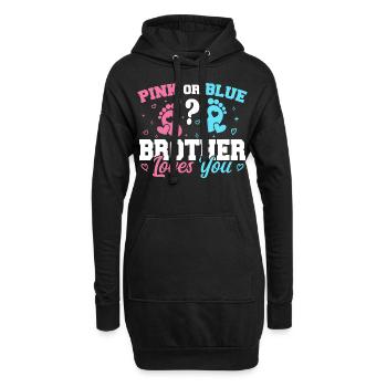 Rosa oder Blau Bruder liebt dich - Brother - Hoodie-Kleid - Schwarz - Vorne