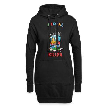 Sarkusmus Spruch Schwarzer Humor Lustiges Ironie - Hoodie-Kleid - Schwarz - Vorne