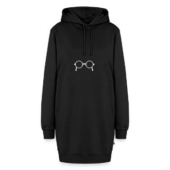 Hipster Brille - Hoodie-Kleid - Schwarz - Vorne