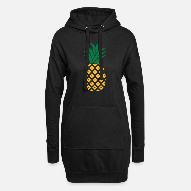 Ananas - Hoodie-Kleid - Schwarz