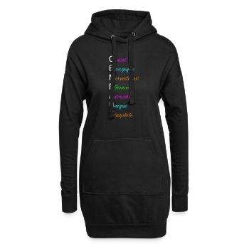 Gémeaux Génial Energique Merveilleux Efficace - Sweat-shirt à capuche long Femme - noir - Devant