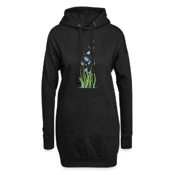 Cocktail floral - Sweat-shirt à capuche long Femme - noir - Devant