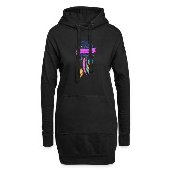 Traumfänger - Hoodie-Kleid - Schwarz - Vorne
