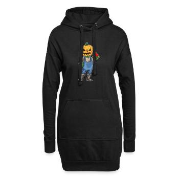 Jack O'Lantern Halloween Wassermelone - Hoodie-Kleid - Schwarz - Vorne