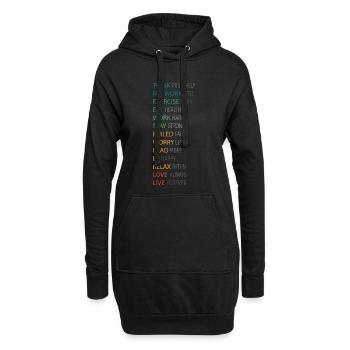 POSITIV DENKEN - Hoodie-Kleid - Schwarz - Vorne