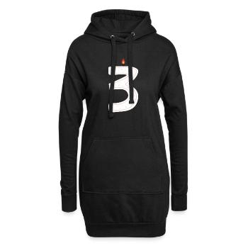 Festliche Geburtstagskerze Nummer 3 Design - Hoodie-Kleid - Schwarz - Vorne