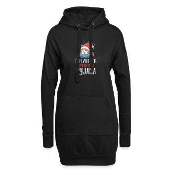 Chemise de nuit officielle de Noël Chats - Sweat-shirt à capuche long Femme - noir - Devant
