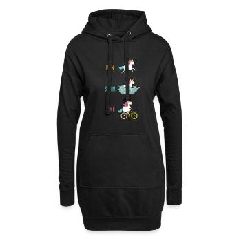 Swim Bike Run Unicorn Triathlète Sport - Sweat-shirt à capuche long Femme - noir - Devant