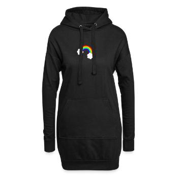 Regenbogen - Hoodie-Kleid - Schwarz - Vorne
