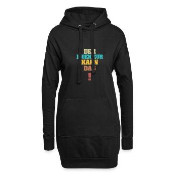 Ingenieur als Lustig - Hoodie-Kleid - Schwarz - Vorne