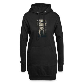 Chat Drôle Selfie Alien UFO Meme - Sweat-shirt à capuche long Femme - noir - Devant