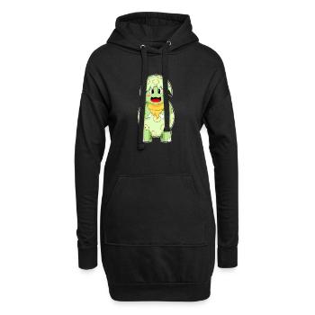 Schildkröte Eierschale - Hoodie-Kleid - Schwarz - Vorne