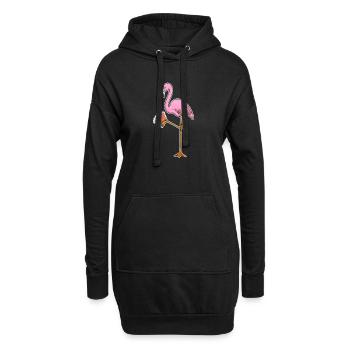 Flamingo Poker Pokerkarten - Hoodie-Kleid - Schwarz - Vorne