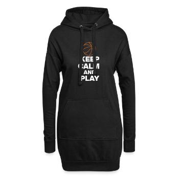 RESTEZ CALMES ET JOUEZ AU BASKET, FANS DE BB GIFT - Sweat-shirt à capuche long Femme - noir - Devant
