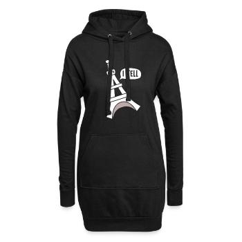 Frankreich - Hoodie-Kleid - Schwarz - Vorne