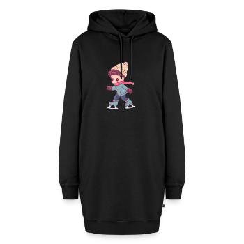 Eislaufen Eiskunstlauf Eiskunstläufer - Hoodie-Kleid - Schwarz - Vorne - AI Model Female 172 light (172cm)