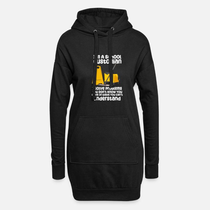 School Custodian Solve Problems - Hoodie-Kleid - Schwarz