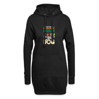 Garten Hund Gärtner Kleingarten Blumen Lustig - Hoodie-Kleid - Schwarz - Vorne