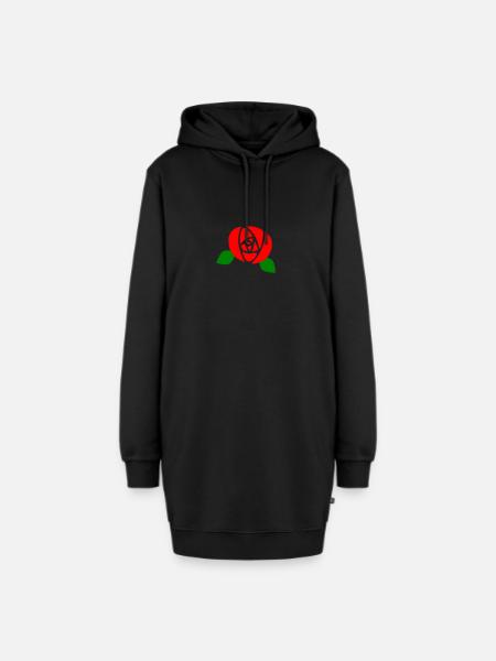 Vektor rosa - Hoodie-Kleid - Schwarz