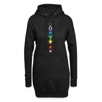 Chakras, Spiritual, Buddhism, Symbol, Yoga, Energy - Sweat-shirt à capuche long Femme - noir - Devant