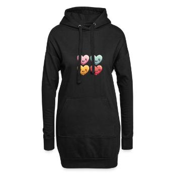 Les cœurs sont également bons pour les enfants et les anniversaires - Sweat-shirt à capuche long Femme - noir - Devant