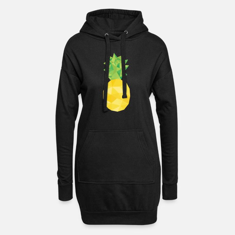 Ananas - Hoodie-Kleid - Schwarz