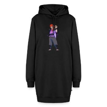 Dominik, Feenkobold - Hoodie-Kleid - Schwarz - Vorne - AI Model Female 172 light (172cm)