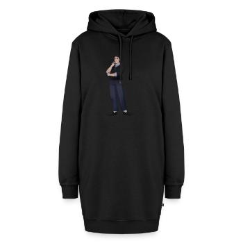 Basilio - Hoodie-Kleid - Schwarz - Vorne - AI Model Female 172 light (172cm)