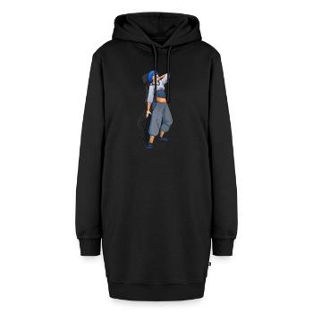 Bella - Hoodie-Kleid - Schwarz - Vorne - AI Model Female 172 light (172cm)