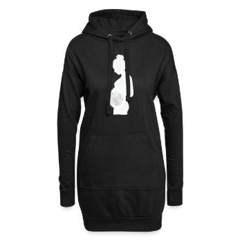 enceinte avec une tres belle lune - Sweat-shirt à capuche long Femme - noir - Devant