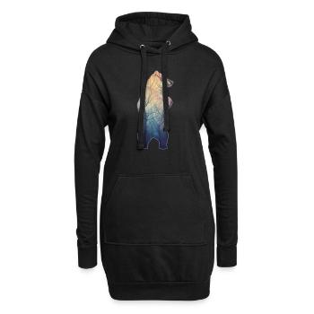 Jäger Bergsteiger Wanderer Bär - Hoodie-Kleid - Schwarz - Vorne